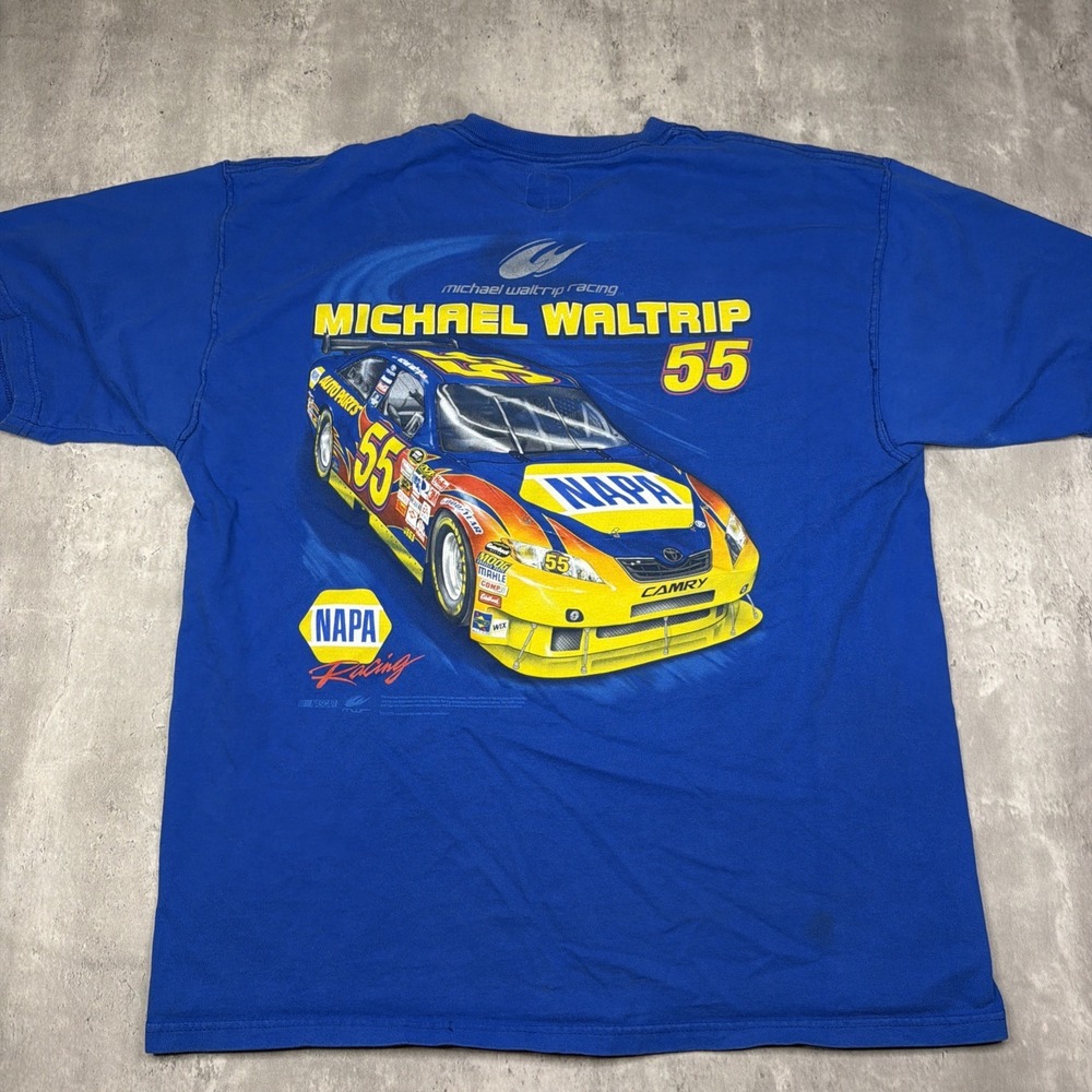 Vintage NASCAR Michael Waltrip Racing Nascar Chase Authentic 55 XL Blue NAPA Y2K